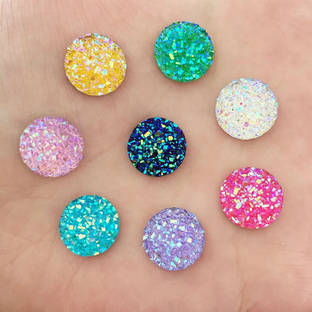 Random mixed 80 шт AB смолы 12 мм Bling Ore круглые стразы с плоской задней частью, свадебные украшения, diy аппликации D67* 2 - Цвет: Random mixed