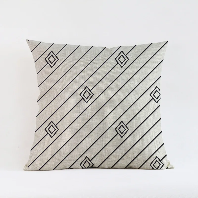 Креативная простая черно-серая полоска с узором для дивана автомобиля кофейни