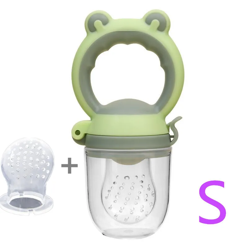 StyleA-Green-S 1 шт., силиконовая соска-Кормушка для младенцев, насадка в виде головы лягушки, молочный присоска для свежих фруктов, детский тренировочный сосок, соска, соска, бутылочки - Цвет: StyleA-Green-S