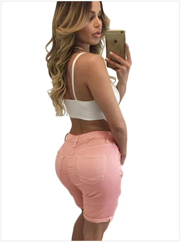 Женские рваные джинсы OMILKA повседневные джинсовые шорты бойфренды с высокой