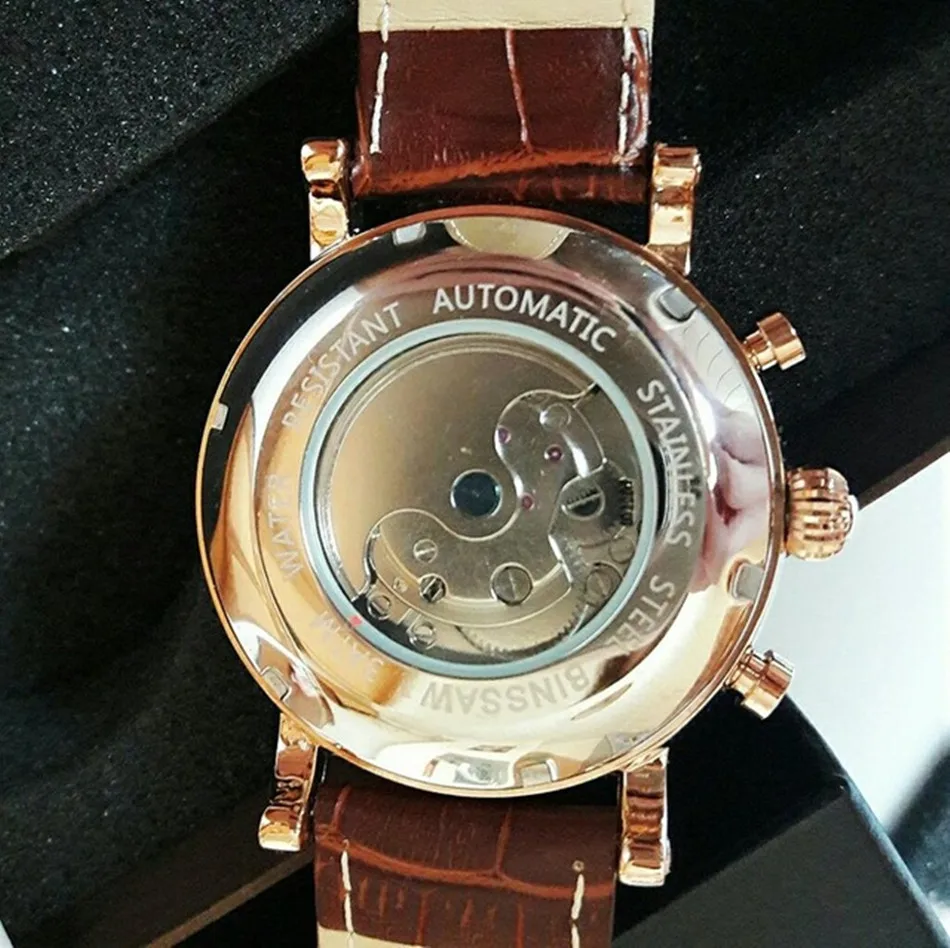 Мужские автоматические механические часы Tourbillon, люксовый бренд, мужская мода, натуральная кожа, мужские многофункциональные часы, relogio masculino