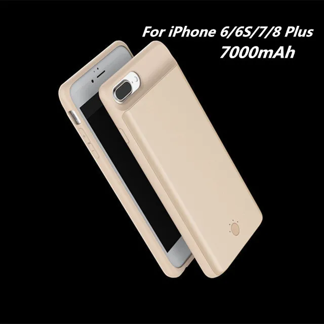 Портативный внешний аккумулятор для iPhone 8, 7, 6, 6S Plus, магнитные Чехлы для зарядки аккумуляторов, чехлы для iPhone 6, 6 S, 7, 8, чехол для внешнего зарядного устройства - Цвет: Gold For 6 7 8 Plus