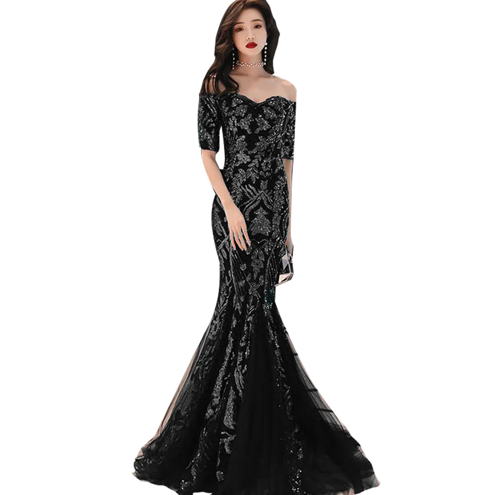 Знаменитостей осень лето женские длинные вечерние платья с блестками Сетчатое