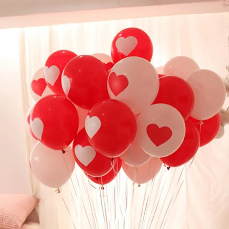 

New 12inch Love Heart Printed Latex Balloons Adults Anniversary Wedding Decoration Birthday Party Supplies