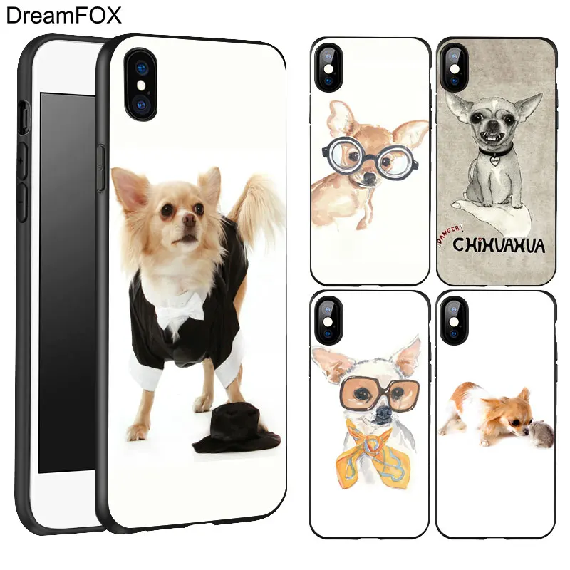 DREAMFOX K056 Danger Чихуахуа Черный Мягкий ТПУ силиконовый чехол для Apple iPhone 11 Pro XR XS Max X 8 7 6