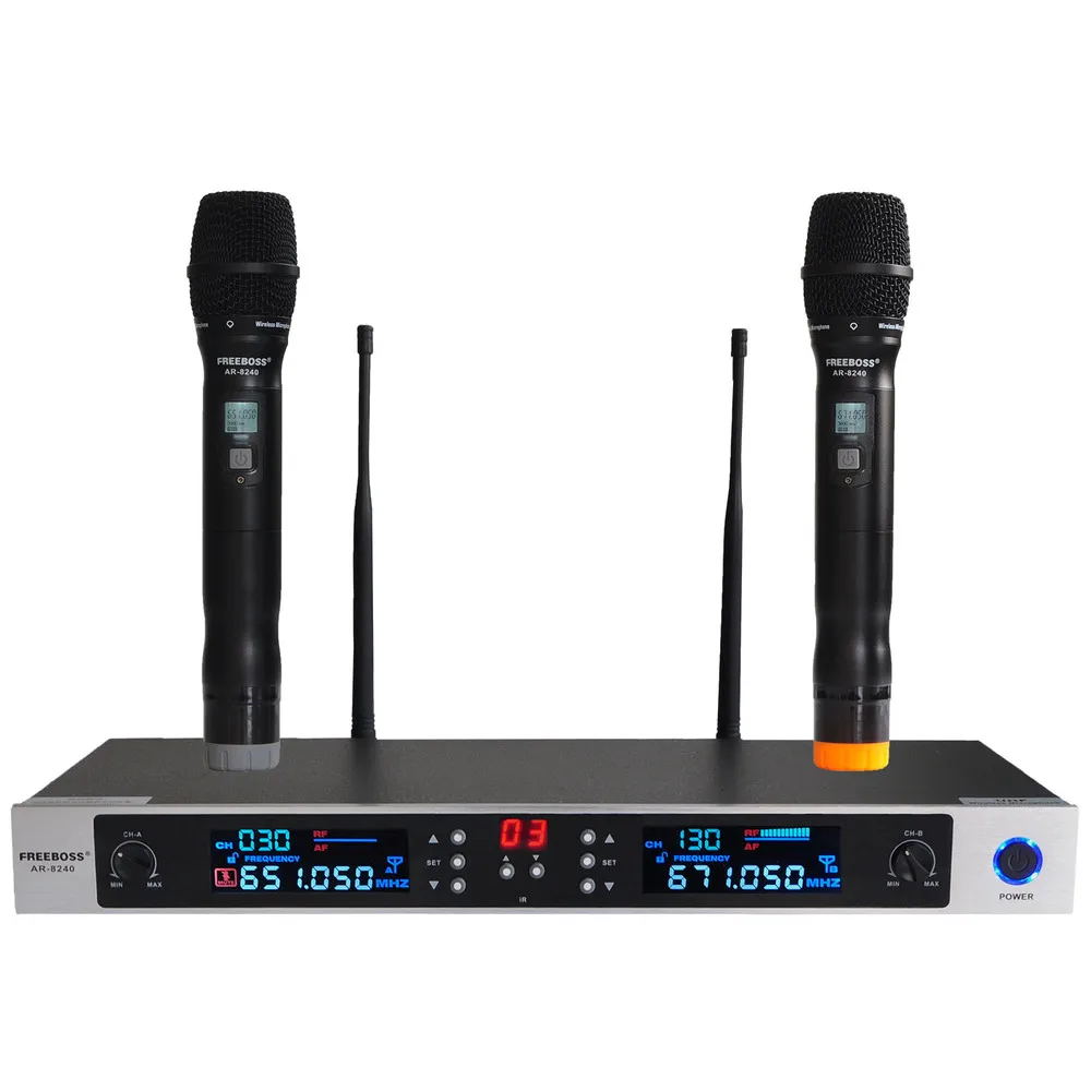 Freeboss AR 8240 UHF Беспроводная микрофонная система двухканальный ИК частотный