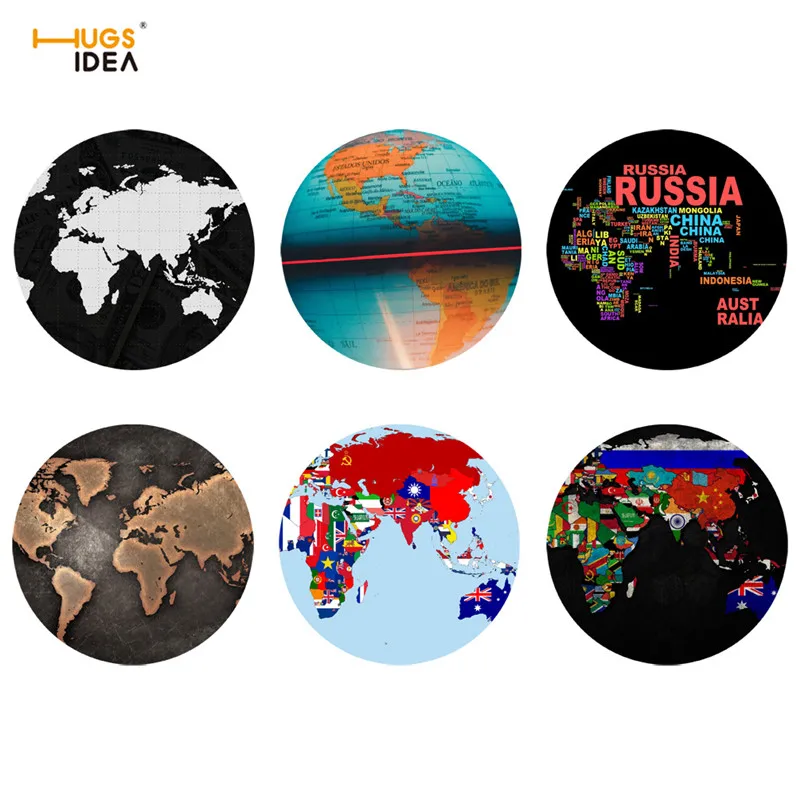 HUGSIDEA модные подставки для напитков карта мира 3D печать дома обеденная мягкая