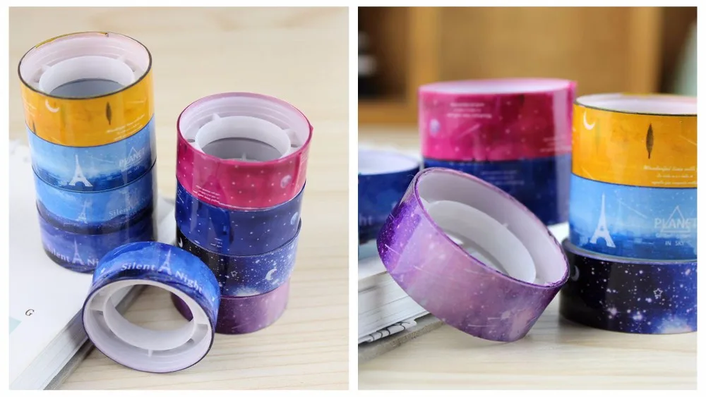 

10pcs / set Amazing Starry Sky Opp Tape for masking , DIY scrapbooking , decorative pvc tape