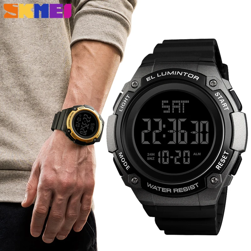 

SKMEI Mens Digital Watch Outdoor Sport Countdown Military Waterproof Clock Luxury Casual Date Wristwatches Relogio Masculino