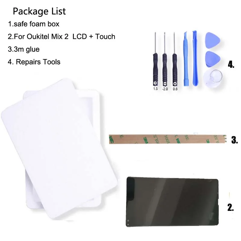 For 100% Original Oukitel Mix 2 LCD Display +Touch Screen Digitizer Assembly Replacement Parts 5.99 inch +tools |