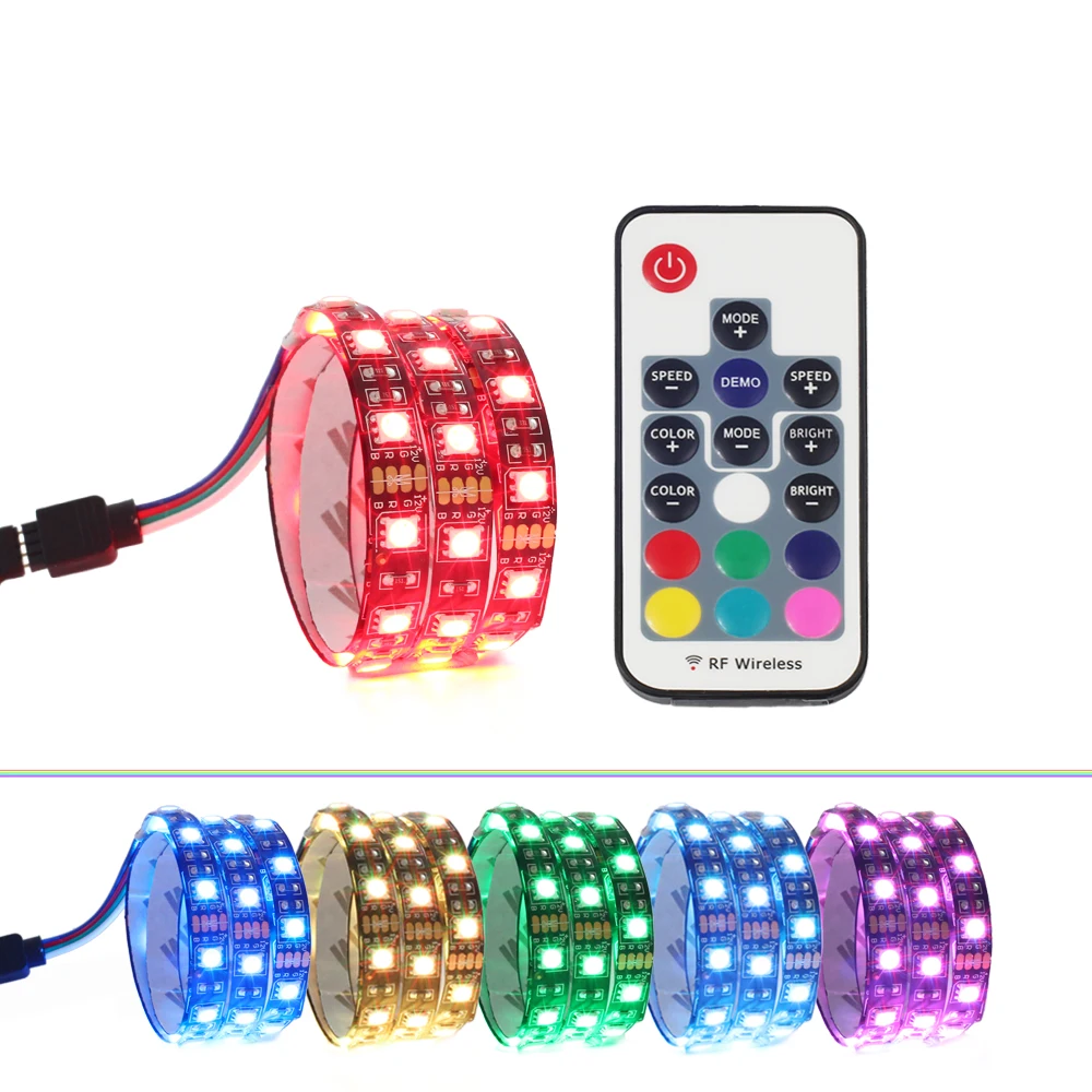 50 см 1м 2м Sata светодиодные ленты 5050 RGB для ПК корпус компьютера 17Key RF дистанционное