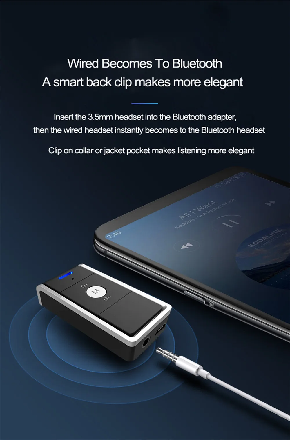 CARPRIE Usb Bluetooth адаптер 4,1 клип беспроводной приемник Bluetooth автомобильный комплект Hands Free 3,5 мм разъем AUX аудио приемник адаптер#2