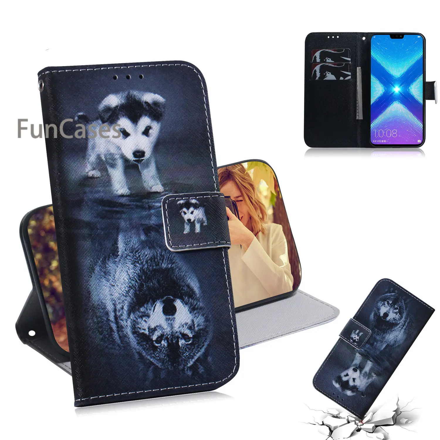 8X Mem чехол s для аксессуаров huawei Honor Чехол книжка с рисунком hoesje 8X|case for samsung galaxy|case