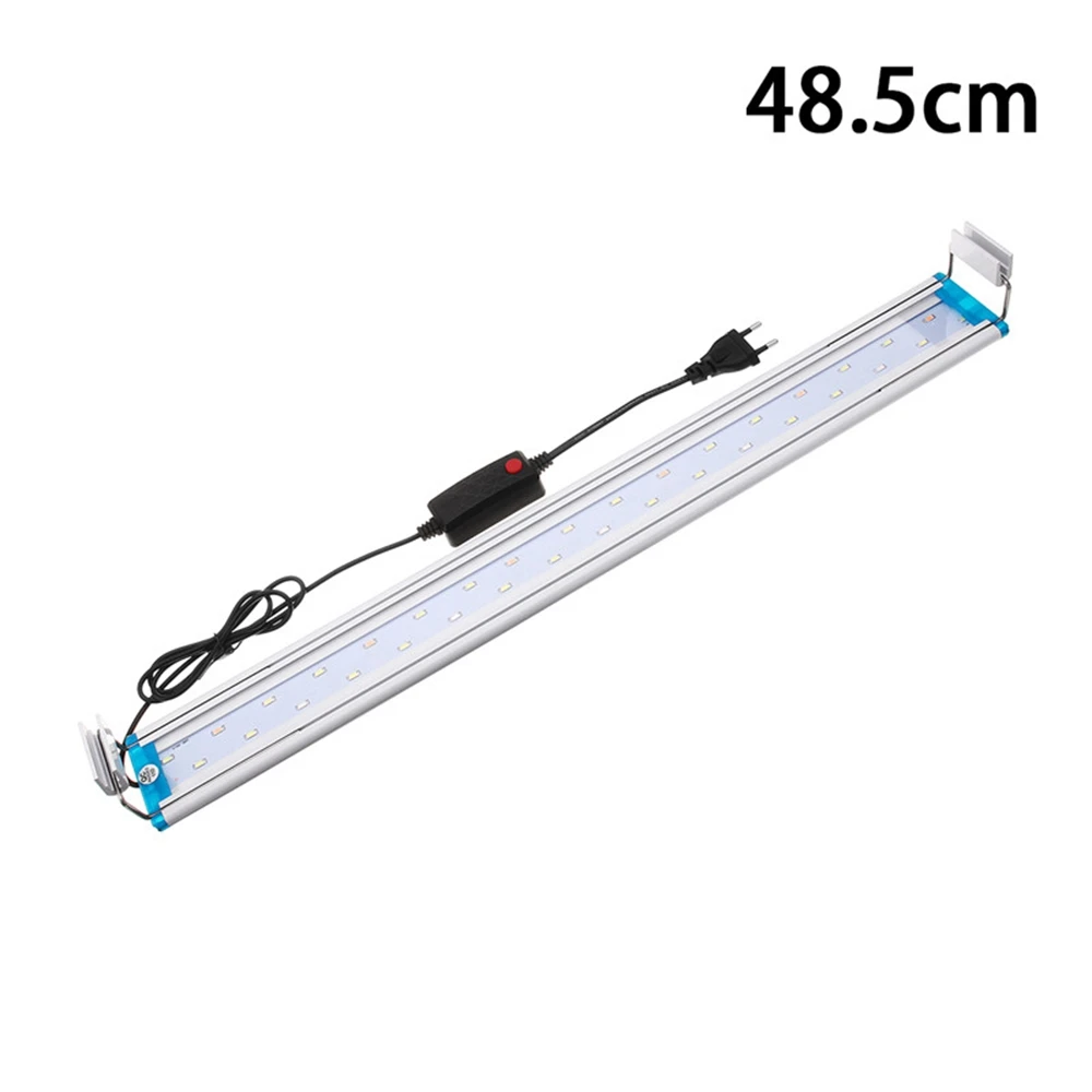 48.5CM 19-60 см светодиодный светильник для аквариума с кронштейнами 5730SMD Blub синий+ белый Регулируемый корпус из алюминиевого сплава AC220V - Цвет: 48.5CM