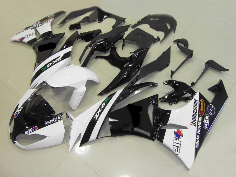 Комплект обтекателей под давлением для KAWASAKI Ninja ZX6R 636 2009 2010 ZX 6R 09 10 ABS белый черный