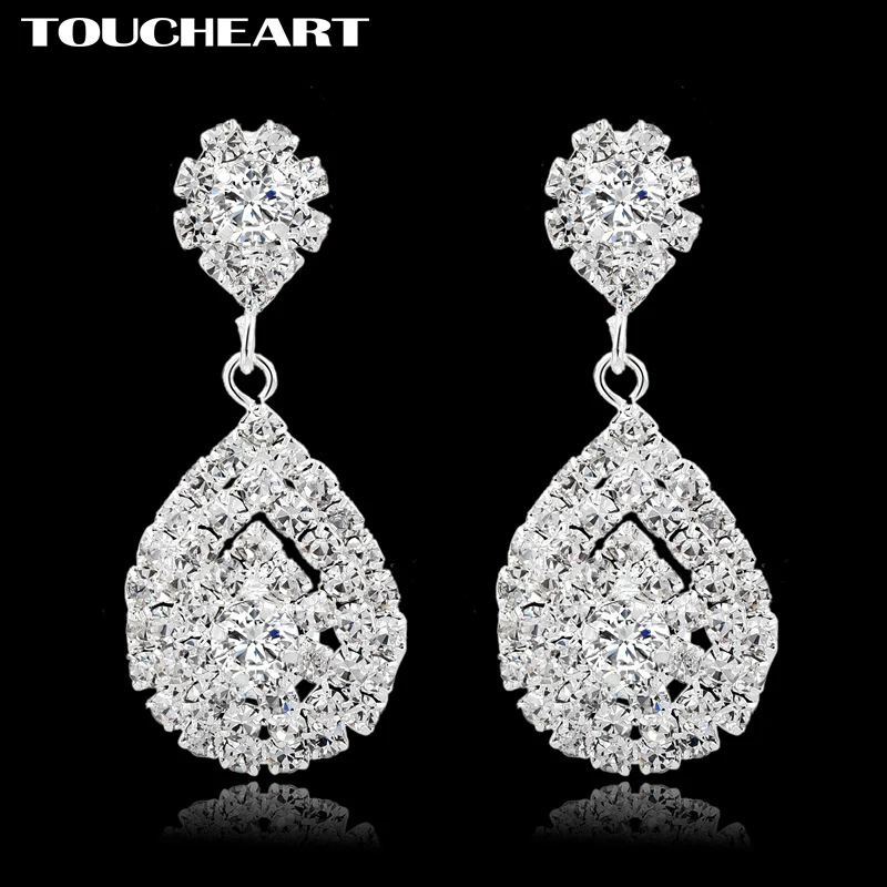

TOUCHEART Vintage Water Drop Shape Silver color Crystal Statement Earrings For Women Long Christmas Earrings Jewelry SER160038