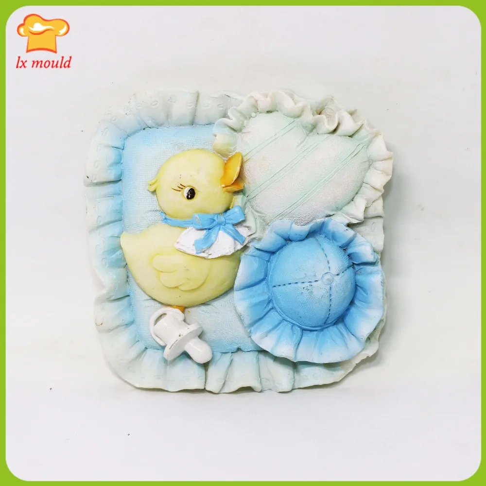 

LXYY New European Style Pastoral Duckling Fondant Silicone Mold Love Pillow Decorating Cake Sugar Art Baking Tool