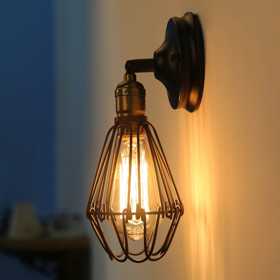 2 упаковки железных настенных светильников для лофта винтажный черный