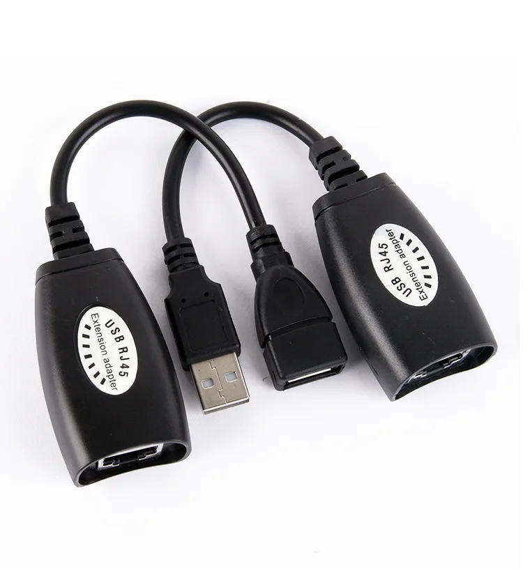 1 пара удлинителей USB на RJ45 адаптер Удлинителя через Cat5 LAN кабель до 150 футов |
