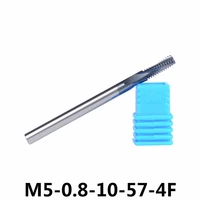 carbide thread end mills 1pcm5 0 8 10 57 4f thread mills thread milling cutter with tialn coating for metric 0 8mm pitch