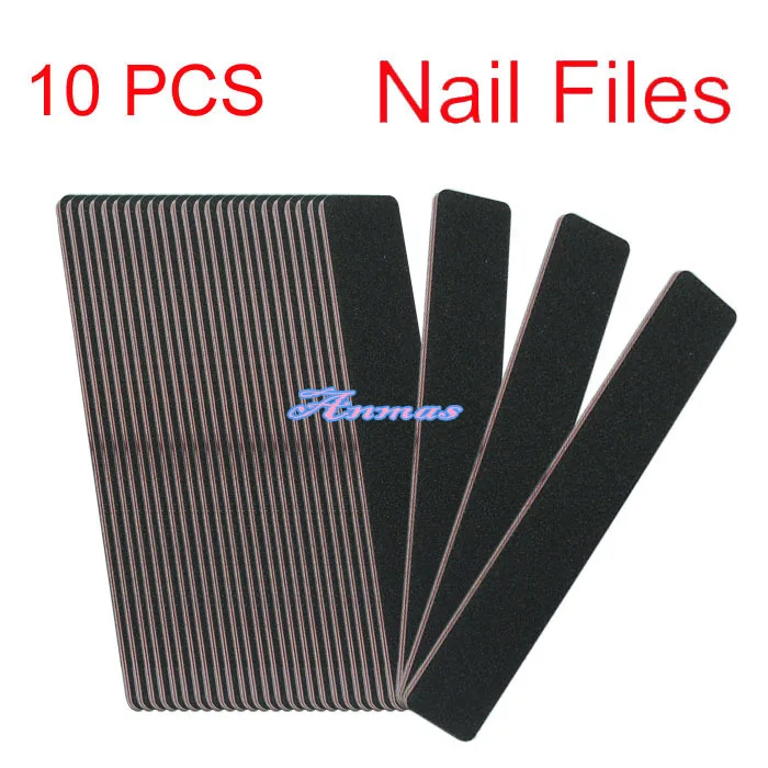 

10PCS Nail Art Tip 100/180 Grit Black Square Shape File Buffing Sanding Tool Set
