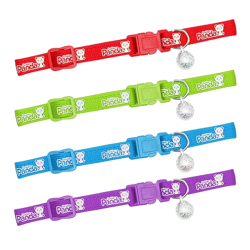 Safety Nylon Cat Dog Collar Lovely Adjustable Breakaway Pet Collars With Bell Fluorescence Cats Kitten Supplies | Дом и сад