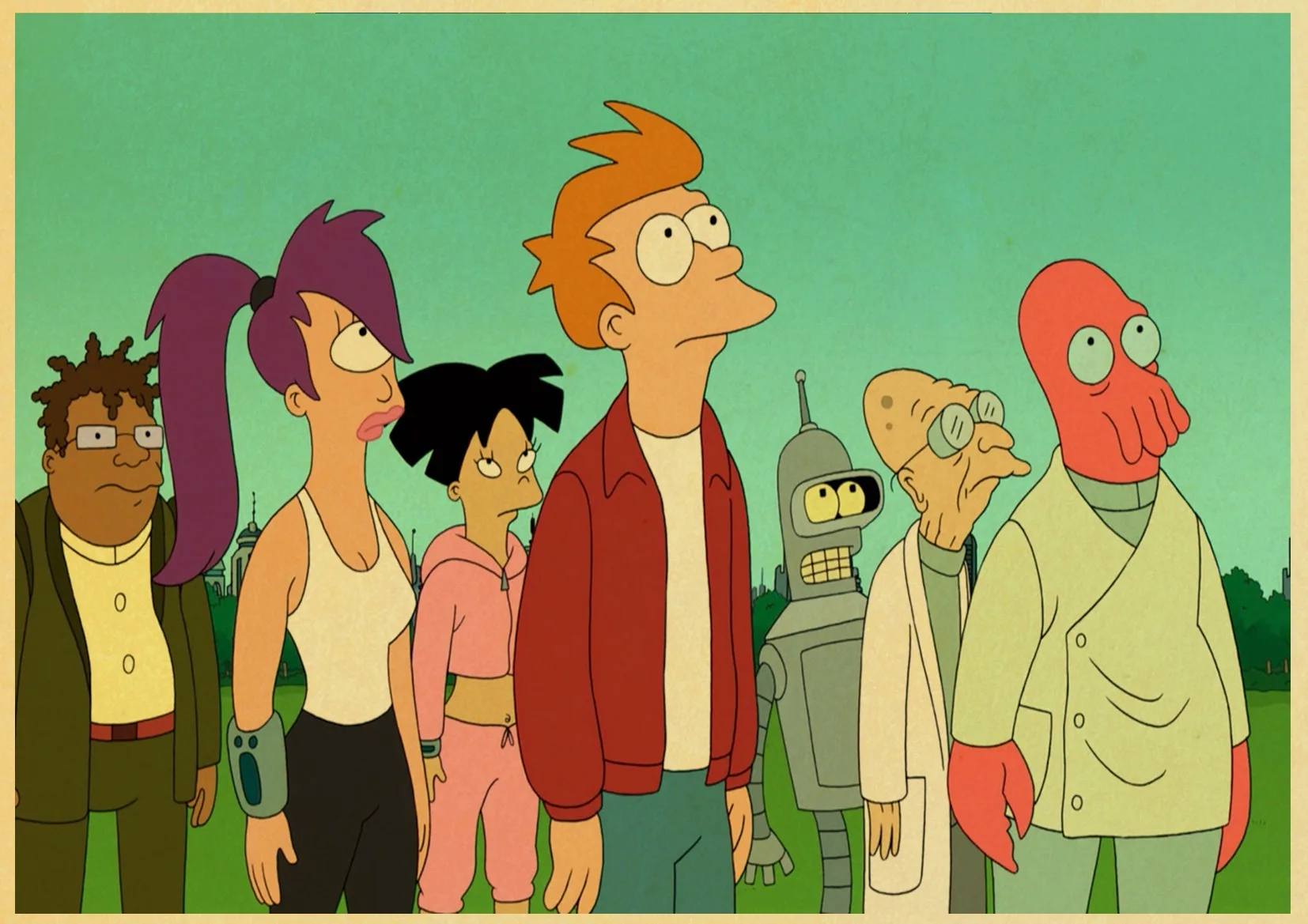 ВИНТАЖНЫЙ ПЛАКАТ мультфильм FUTURAMA живопись Ретро плакат крафт-бумага для декора на стену для дома и бара