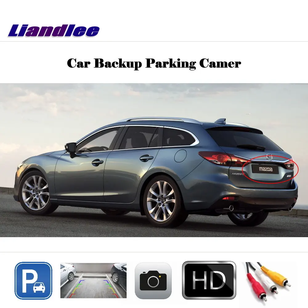 Автомобильная камера заднего вида Liandlee (6 в) для Mazda 3 Mazda3 BM Hatchback 2014 ~ 2017
