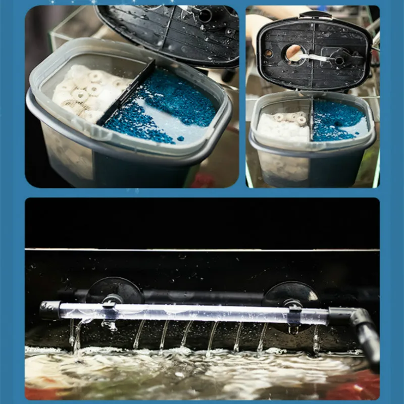 3 Вт 200л/ч тихий внешний фильтр для аквариума канистра с фильтром медиакостюм 50 см