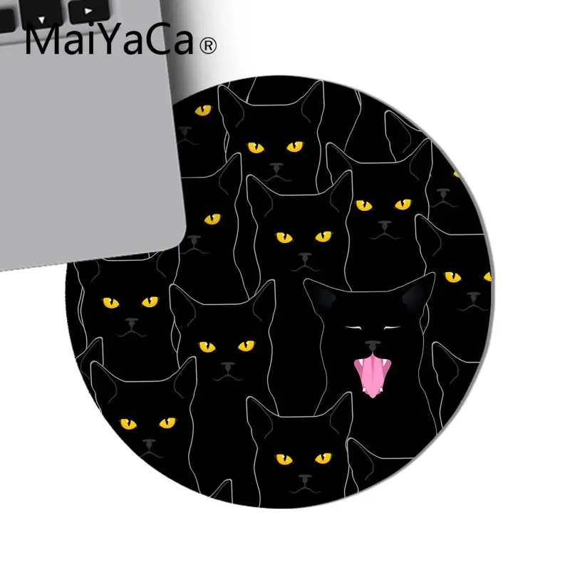22X22 CM MaiYaCa Новые кошки черный и белый ноутбук круглый игровой коврик для мыши клавиатуры коврик геймерский игровой коврик для мыши круглый Настольный коврик muismat - Цвет: 22X22 CM
