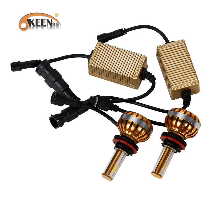 OKEEN H7 светодиодный автомобильный налобный фонарь H4 H7 H13 H11 H1 9005 9006 COB светодиодный налобный фонарь 36 Вт 3600LM все в одном автомобильный светодиодный налобный фонарь