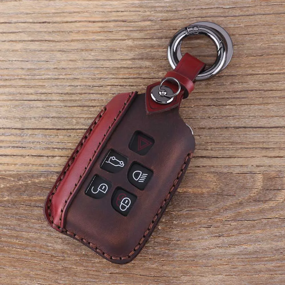 Чехол для ключей KEYYOU, брелок для ключей от автомобиля, брелок для Land Rover Range Rover Evoque, чехол для ключей с 4 5 кнопками, кожаный чехол для ключей - Название цвета: Color D