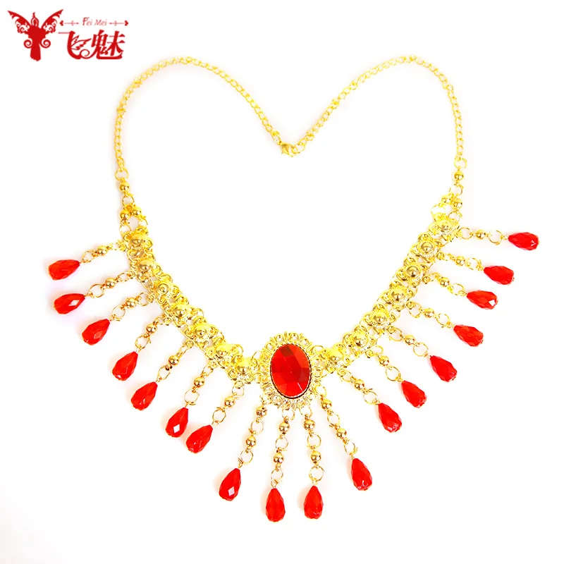 Индийские серьги, ожерелье, браслет и цепочка для танца живота