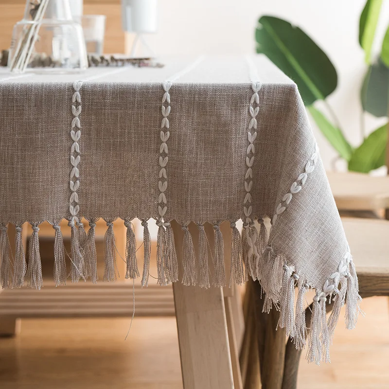 Khaki tassel Серая Современная декоративная скатерть с кисточками Iace прямоугольная скатерть домашняя кухонная скатерть s Вечерние Банкетный обеденный стол Крышка - Цвет: Khaki tassel