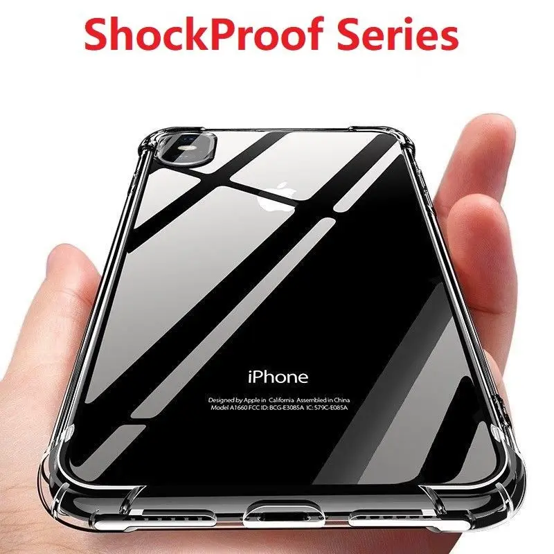Силиконовый чехол из ТПУ для iPhone XR Xs Max 11 Pro X 8 7 Plus противоударный прозрачный