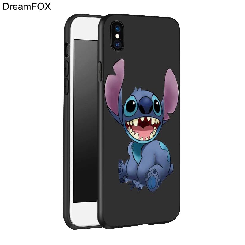 DREAMFOX L062 Lilo и Ститч Черный Мягкий ТПУ силиконовый чехол для Apple iPhone 11 Pro XR XS Max X 8 7 6 6S