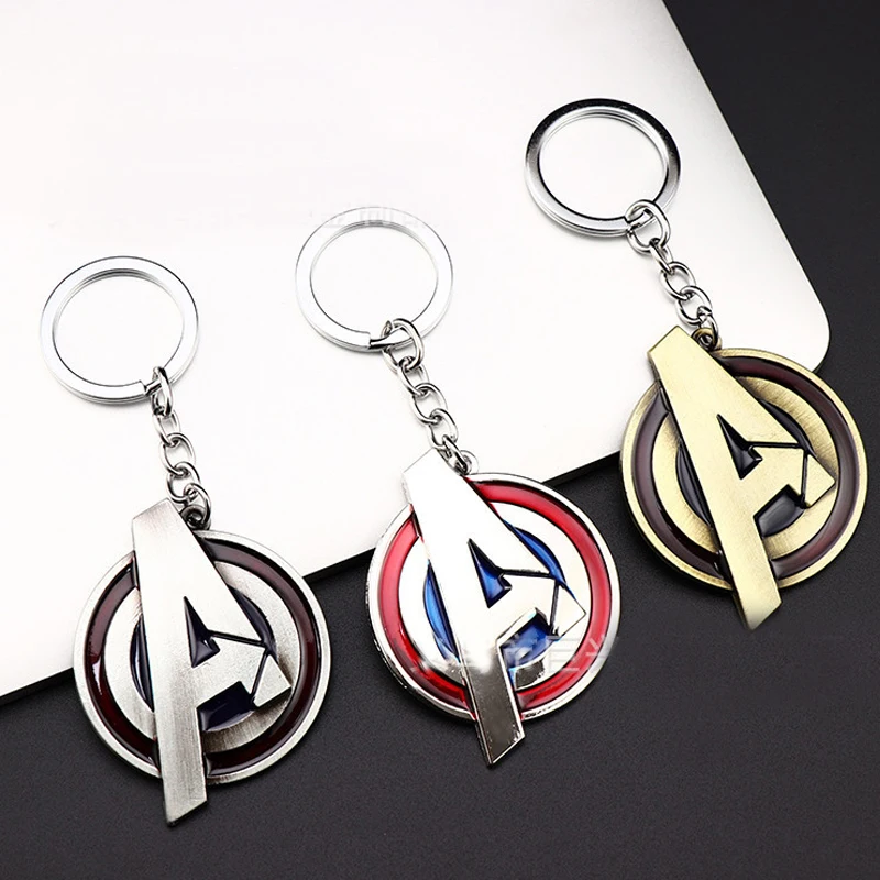 Мстители Endgame брелок Капитан Америка Косплей Реквизит сплав Вращающийся брелок для ключей в стиле унисекс автомобильный брелок Железный человек аксессуары