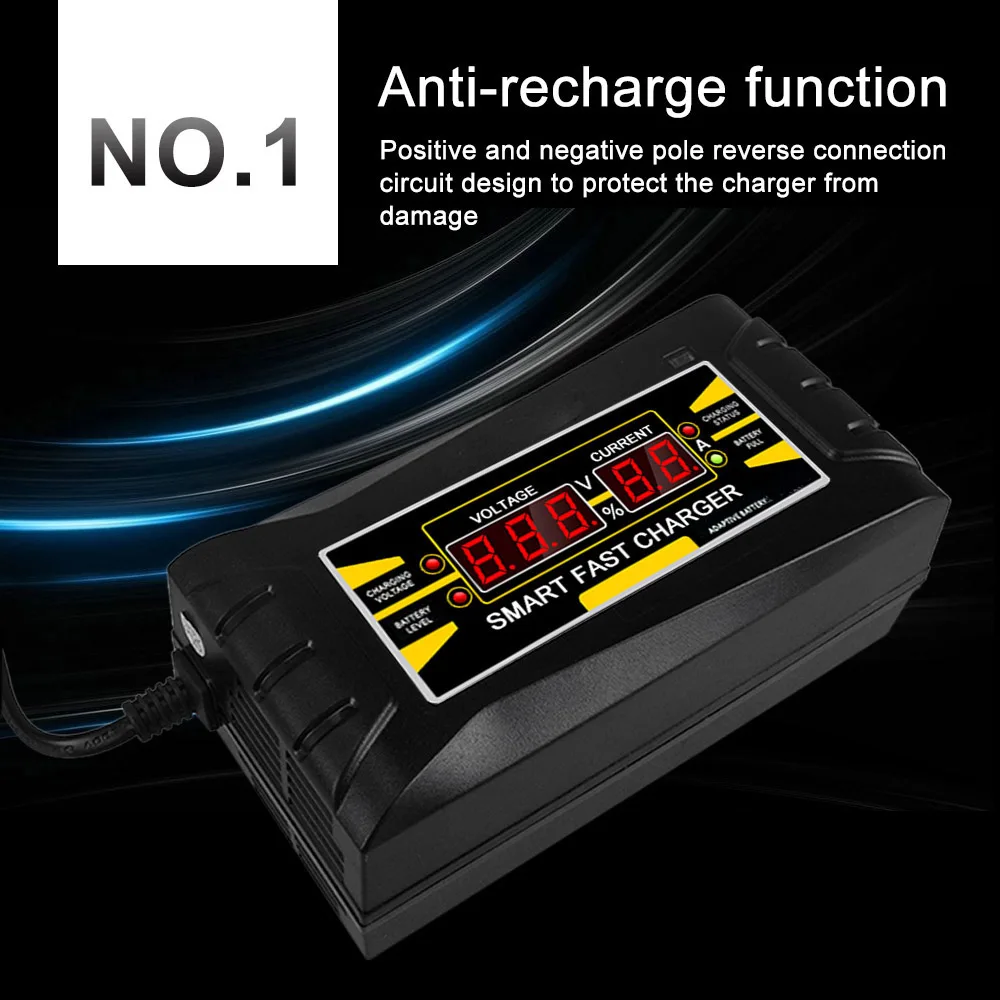 12V 10A свинцово кислотные/гель Смарт Батарея Зарядное устройство авто быстро w/ЖК
