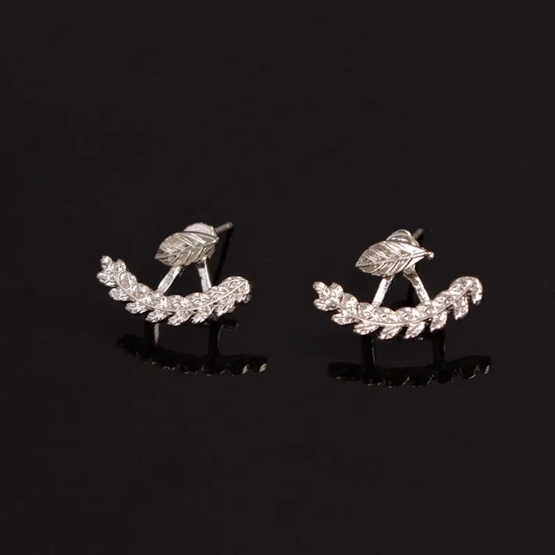 New Design Fine Jewelry Earrings For Women Vintage Fashion Simple Studs Gold Leaves Stud Girl Gift Brincos |