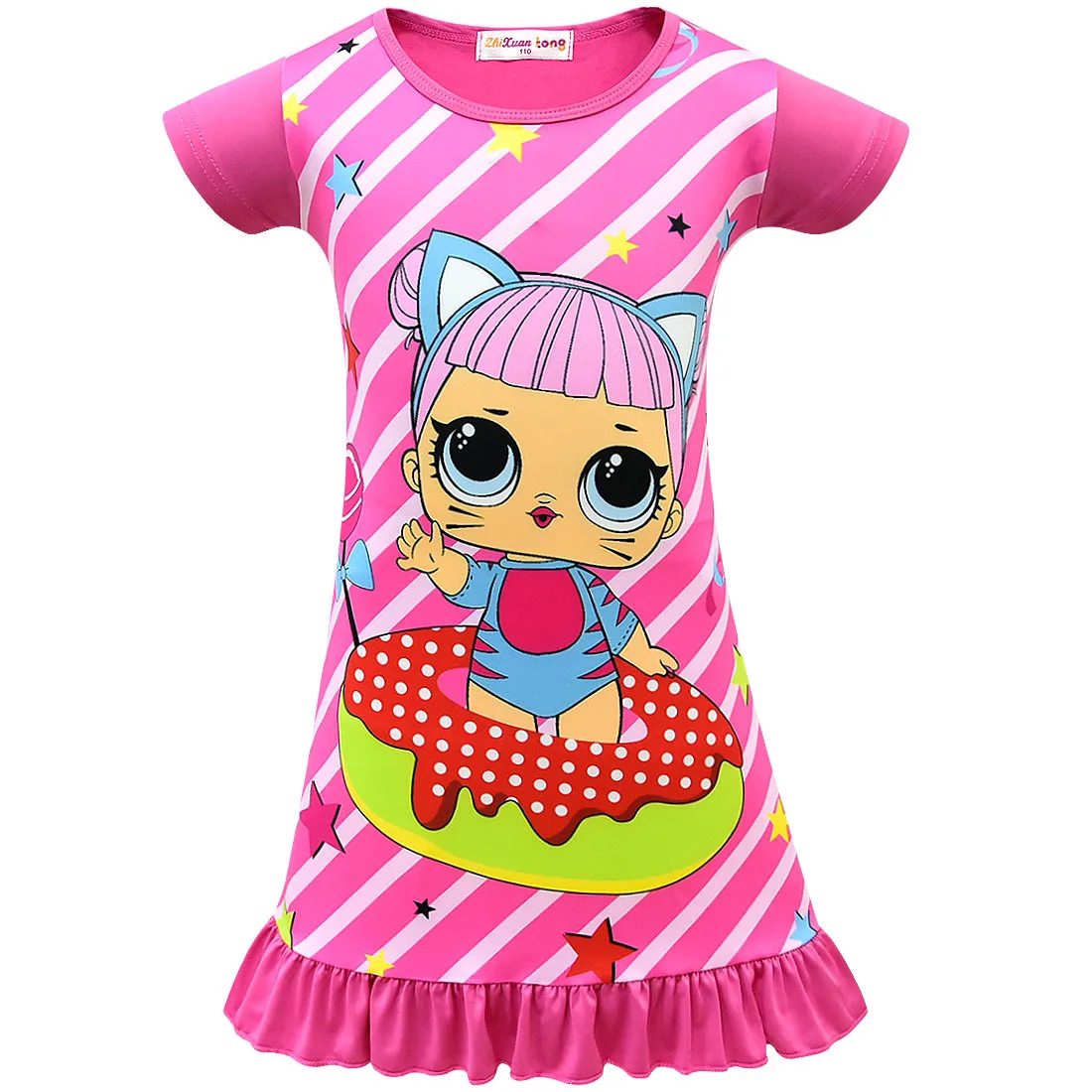 Коллекция 2019 года новое летнее платье для девочек с героями мультфильмов Мона