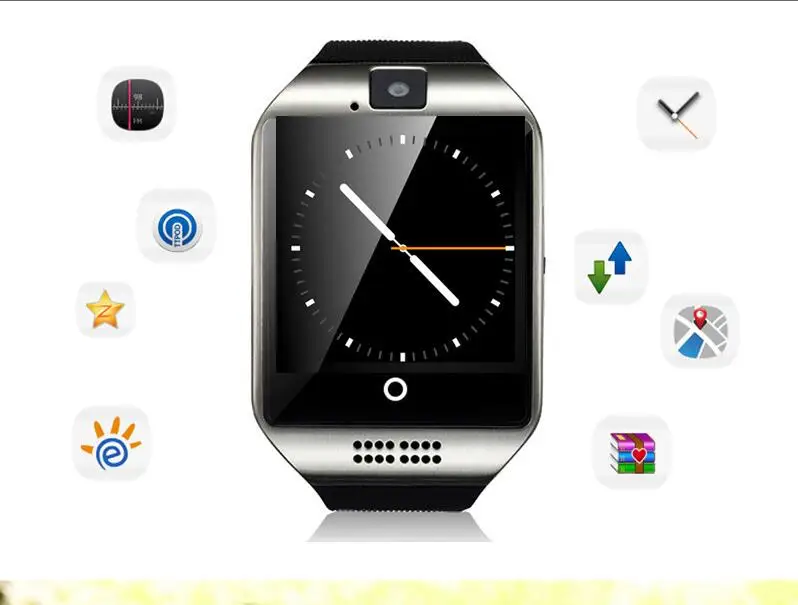 Bluetooth Смарт-часы для мужчин Q18 с камерой Facebook Whatsapp Twitter Синхронизация SMS Smartwatch