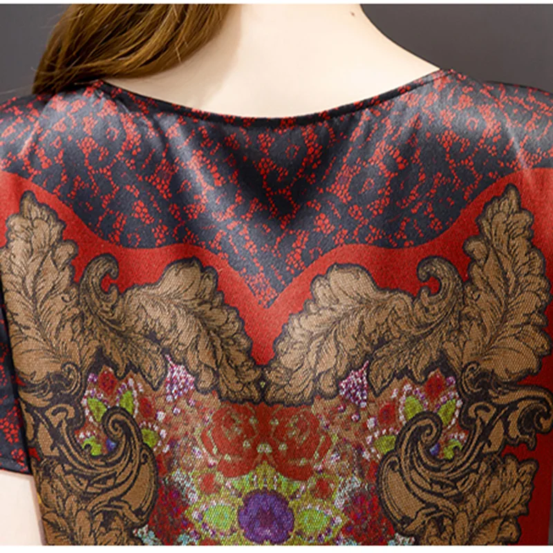 Весеннее женское платье 2018 летнее Новое дамское с коротким рукавом РЕТРО ПРИНТ