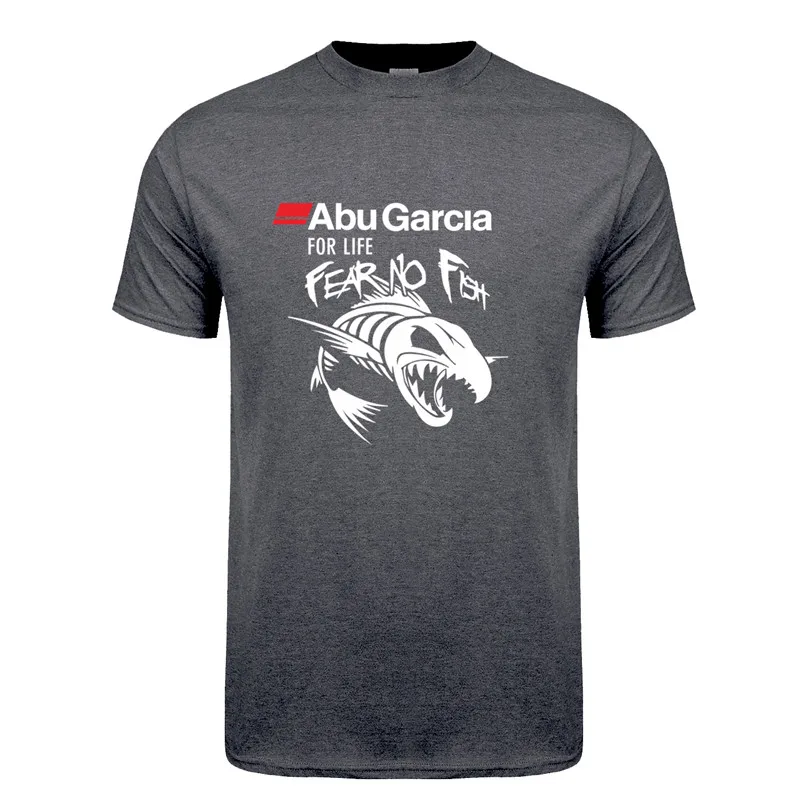 dark heather Abu Garcia Fear No Fish футболка мужская с коротким рукавом Хлопок Abu Garcia For Life футболка мужские футболки DS-052 - Цвет: dark heather