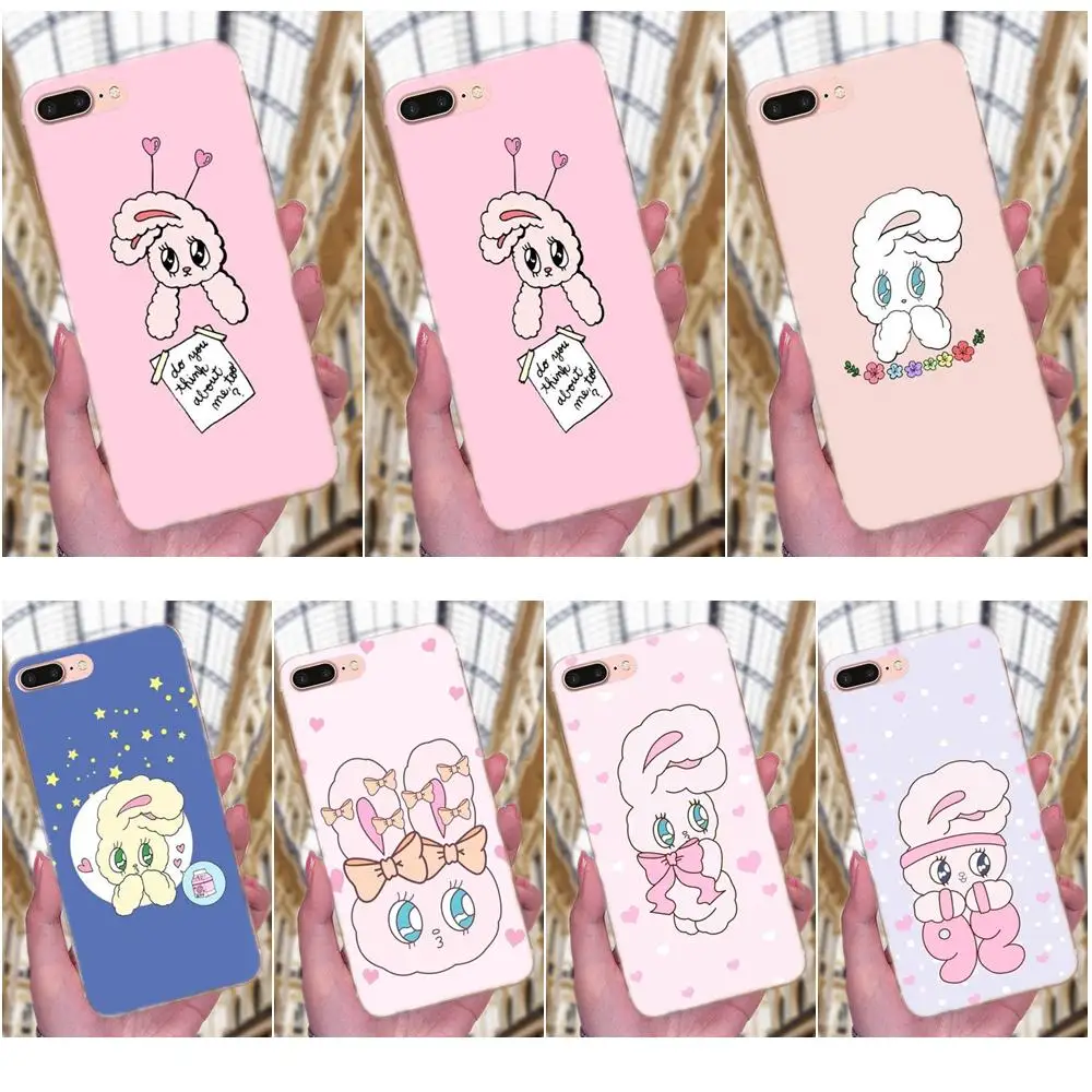 Уникальный роскошный мягкий чехол для телефона розовый корейский Chuu Esther Kim Rabbit