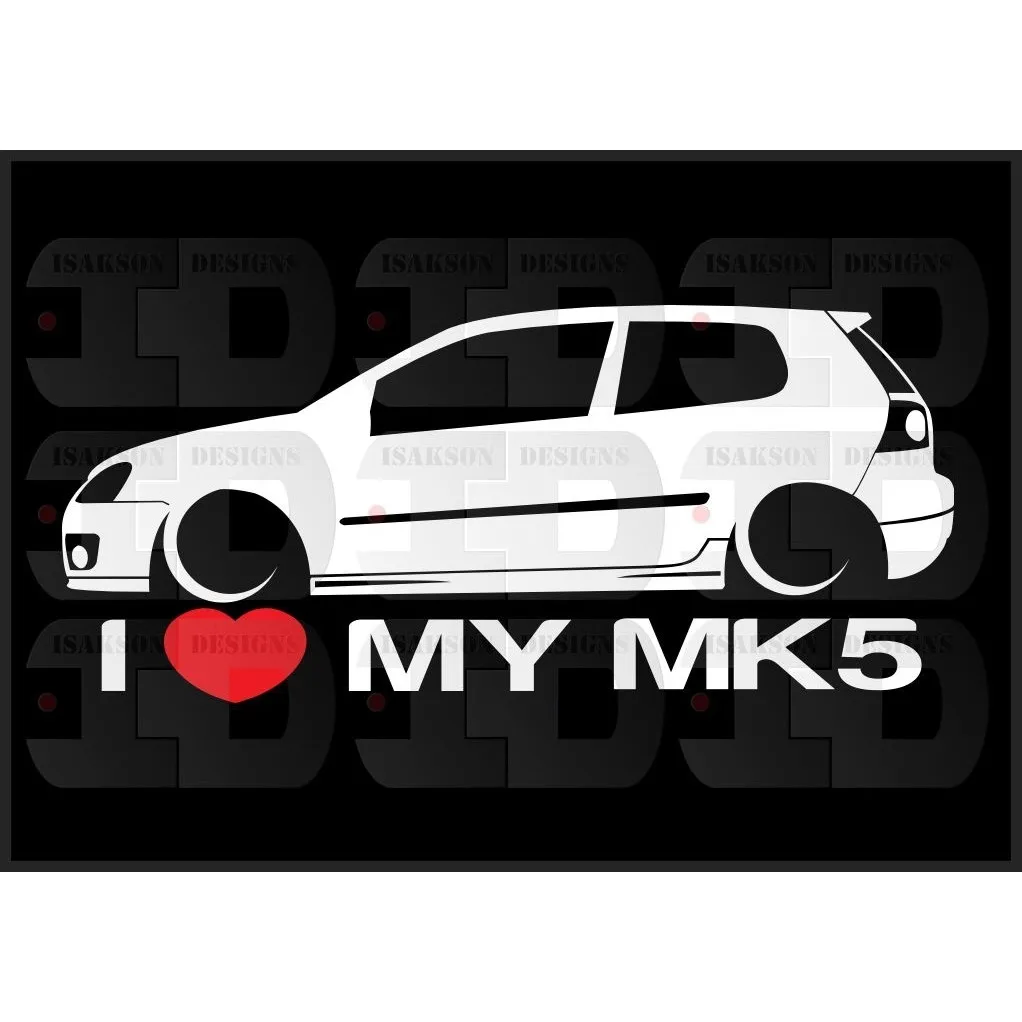 

1Pair/2Pcs I Heart My MK5 Sticker Love Slammed Euro Germany Dub Fast window sticker 15cm