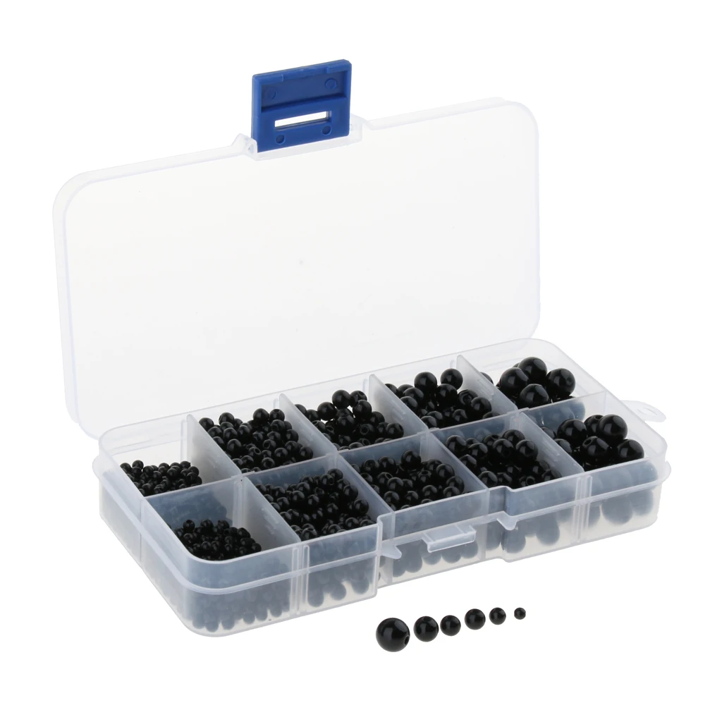 1380Pcs Black Plastic Safety Dolls Eyes with a Storage Box For Teddy Bear Animal Doll Soft Toy DIY Making 3/4/5/6/8mm | Игрушки и хобби