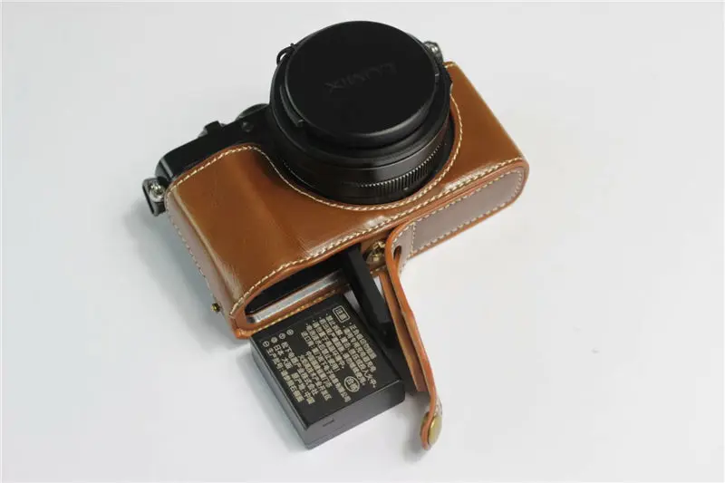 Черный/Coffe/коричневая камера PU кожаный нижний чехол для Panasonic Lumix LX-100 M2 LX100II Половина корпуса чехол