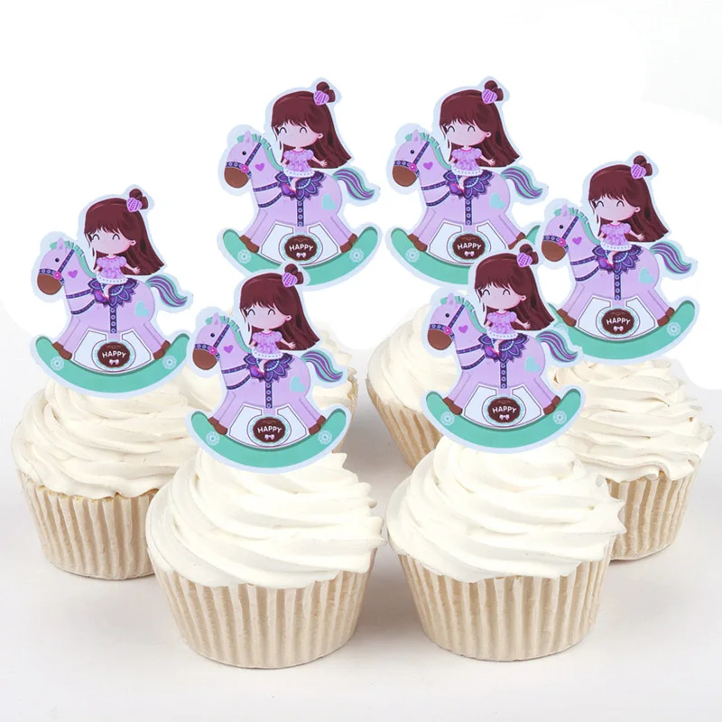50 шт. Happy Running Dora Girl Panda Детские Тигры обезьяна бумага кекс Топпер для украшения торта День рождения Свадебная вечеринка поставщик - Цвет: 21
