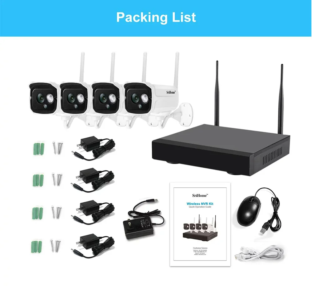 Sricam наружная 4/9CH IP Wi Fi камера комплект 3.0MP Водонепроницаемая Видеонаблюдение CCTV