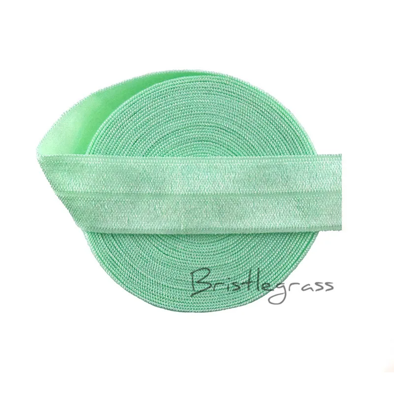 Блестящая трава 5 ярдов 3/4 &quot20 мм пастельно зеленый FOE Fold Over Elastic Spandex Satin Bands